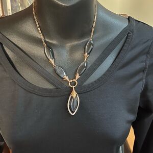 Absolute Jewellery Design Statement Flower Rhinestone Copper Necklace